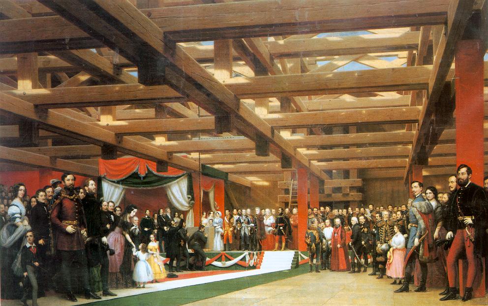 Barabás Miklós: A Lánchíd alapkőletétele (1864)