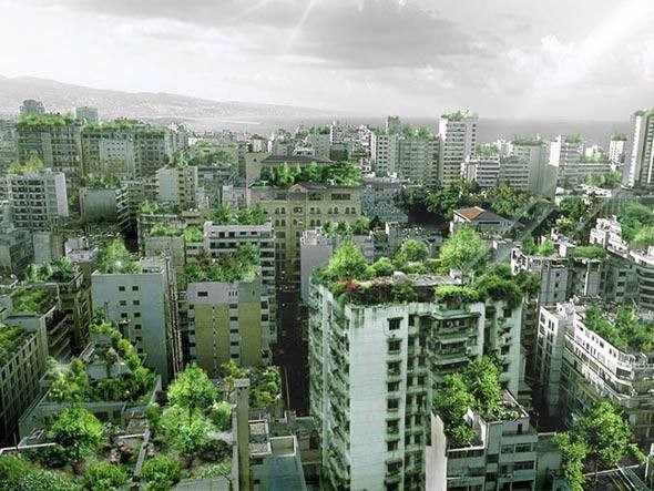 Egyes építészeti irodák tervei szinte egész erdőket álmodnak a tetőkre. Kép: thecityfix.com