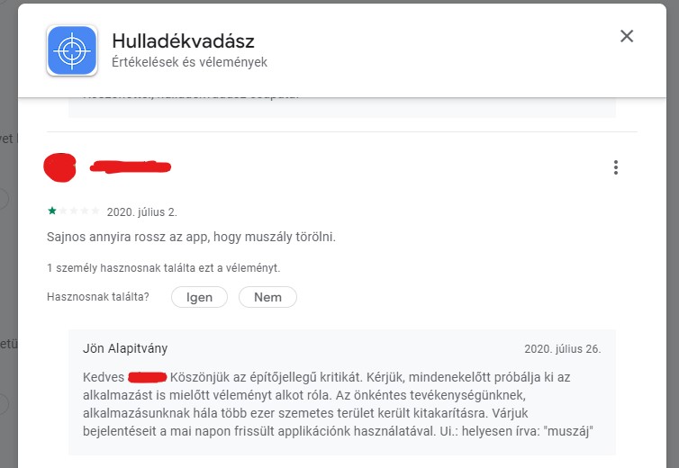 Sokan panaszkodnak, két éve nem frissült az app. Kép forrása: Google