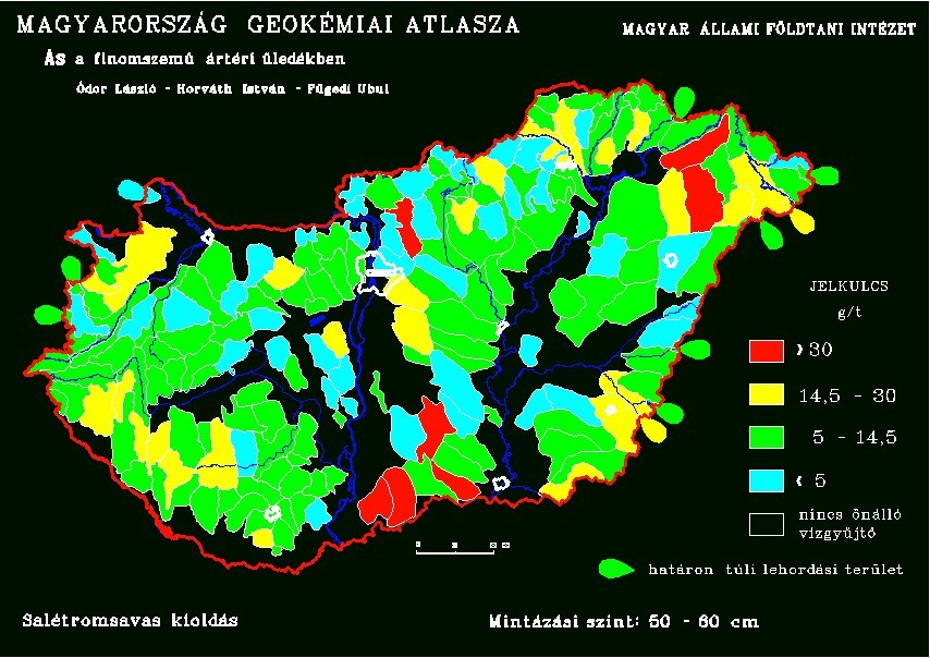 Kép: Az arzén természetes módon előfordul a földkéregben, eloszlása körülbelül öt gramm tonnánként így nem csoda, ha a talajvíz sok helyen arzént is tartalmaz.
